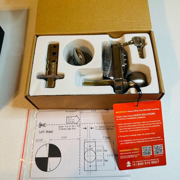 Mechanical Keyless Deadbolt Door Lock Open with Passcode or Key High Security - Picture 6 of 9